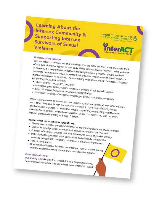 Learning About the Intersex Community & Supporting Intersex Survivors of Sexual Violence